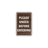 Portrait Round please knock before entering Sign with Adhesive Tape, Mounts On Any Surface, Weather Resistant