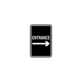 Signs ByLITA Portrait Round Entrance Right Arrow Sign with Adhesive Tape, Mounts On Any Surface, Weather Resistant, Indoor/Outdoor Use