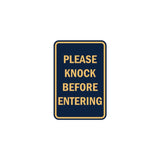 Portrait Round please knock before entering Sign with Adhesive Tape, Mounts On Any Surface, Weather Resistant