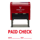 Paid Check W/ Date Ck# Line Self Inking Rubber Stamp