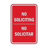 Portrait Round No Soliciting No Solicitar Sign