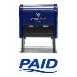 Blue Fancy Paid Self Inking Rubber Stamp