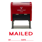 Mailed With By Date Line Self Inking Rubber Stamp