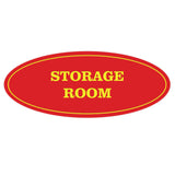 Red / Yellow Oval STORAGE ROOM Sign