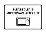 Classic Framed Please Clean Microwave After Use Wall or Door Sign
