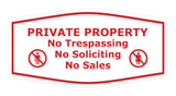 Fancy Private Property No Trespassing No Soliciting No Sales Wall or Door Sign