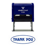 Blue Thank You W/Oval Border Office Self-Inking Office Rubber Stamp