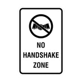 Portrait Round No Handshake Zone Sign