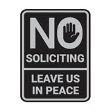 Portrait Round No Soliciting Leave Us In Peace Wall or Door Sign