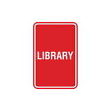 Portrait Round Library Sign with Adhesive Tape, Mounts On Any Surface, Weather Resistant