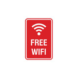 Portrait Round Free WiFi Sign with Adhesive Tape, Mounts On Any Surface, Weather Resistant