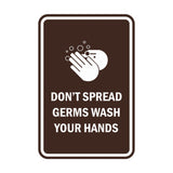 Signs ByLITA Portrait Round Don't Spread Germs Wash Your Hands Sign