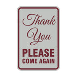 Signs ByLITA Portrait Round thank you please come again Sign