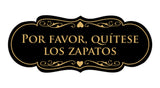 Signs ByLITA Designer Spanish Por favor, quítese los zapatos Sign