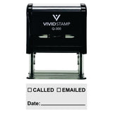 Black Called Emailed With Date Line Self-Inking Office Rubber Stamp