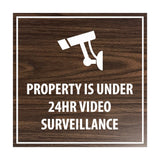 Property is Under 24HR Video Surveillance Sign with Adhesive Tape, Mounts On Any Surface, Weather Resistant, Indoor/Outdoor Use