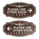 Victorian Please Use Other Door Sign Set