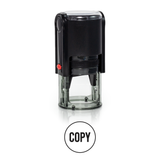 Black Round COPY Self Inking Rubber Stamp Size 1-1/4"
