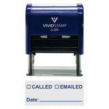 Blue Called Emailed With Date Line Self-Inking Office Rubber Stamp