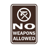 Portrait Round No Weapons Allowed Sign