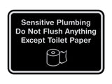 Classic Framed Sensitive Plumbing Do Not Flush Anything Except Toilet Paper Wall or Door Sign