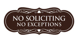 Signs ByLITA Designer No Soliciting No Exceptions Sign