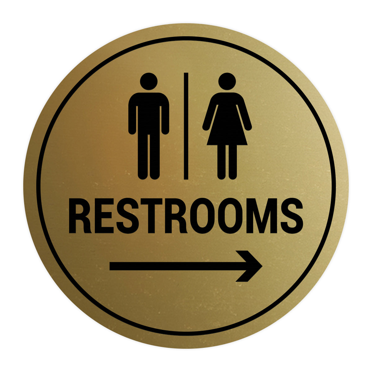 Signs ByLITA Circle Restrooms Right Arrow Sign