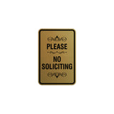 Portrait Round please no soliciting Sign with Adhesive Tape, Mounts On Any Surface, Weather Resistant