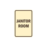 Portrait Round Janitor Room Sign with Adhesive Tape, Mounts On Any Surface, Weather Resistant