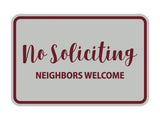 Signs ByLITA Classic Framed No Soliciting Neighbors Welcome Sign
