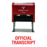 Red Official Transcript Self Inking Rubber Stamp