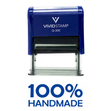 Blue 100% Handmade Self Inking Rubber Stamp