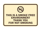 Signs ByLITA Classic Framed This is a Smoke Free Env Thank you for not smoking Sign