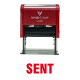 Red SENT Self Inking Rubber Stamp