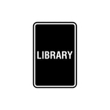 Portrait Round Library Sign with Adhesive Tape, Mounts On Any Surface, Weather Resistant