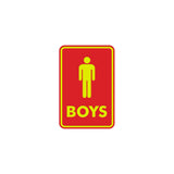 Signs ByLITA Portrait Round Boys (male bathroom icon) Sign with Adhesive Tape, Mounts On Any Surface, Weather Resistant, Indoor/Outdoor Use