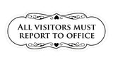 Signs ByLITA Designer All Visitors Must Report to Office Sign