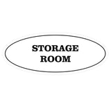 White Oval STORAGE ROOM Sign