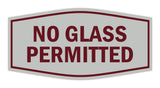 Signs ByLITA Fancy No Glass Permitted Sign with Adhesive Tape, Mounts On Any Surface, Weather Resistant, Indoor/Outdoor Use