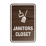 Signs ByLITA Portrait Round Janitors Closet Sign with Adhesive Tape, Mounts On Any Surface, Weather Resistant, Indoor/Outdoor Use