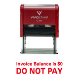 Invoice Balance is 0. DO NOT PAY Self Inking Rubber Stamp