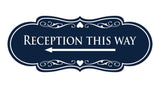 Designer Reception This Way Left Arrow Wall or Door Sign