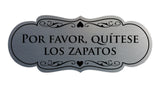 Signs ByLITA Designer Spanish Por favor, quítese los zapatos Sign