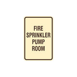 Portrait Round Fire Sprinkler Pump Room Sign with Adhesive Tape, Mounts On Any Surface, Weather Resistant