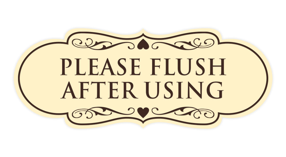 Designer Please Flush After Using Wall or Door Sign