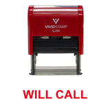 Red WILL CALL Self Inking Rubber Stamp