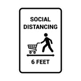 Portrait Round Social Distancing 6 Feet Sign