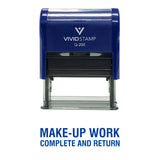 Blue Make-Up Work Complete and Return Teacher Self Inking Rubber Stamp
