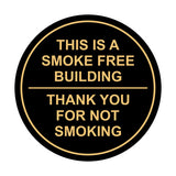 Circle THIS IS A SMOKE FREE BUILDING, Thank You For Not Smoking Wall / Door Sign