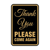 Signs ByLITA Portrait Round thank you please come again Sign